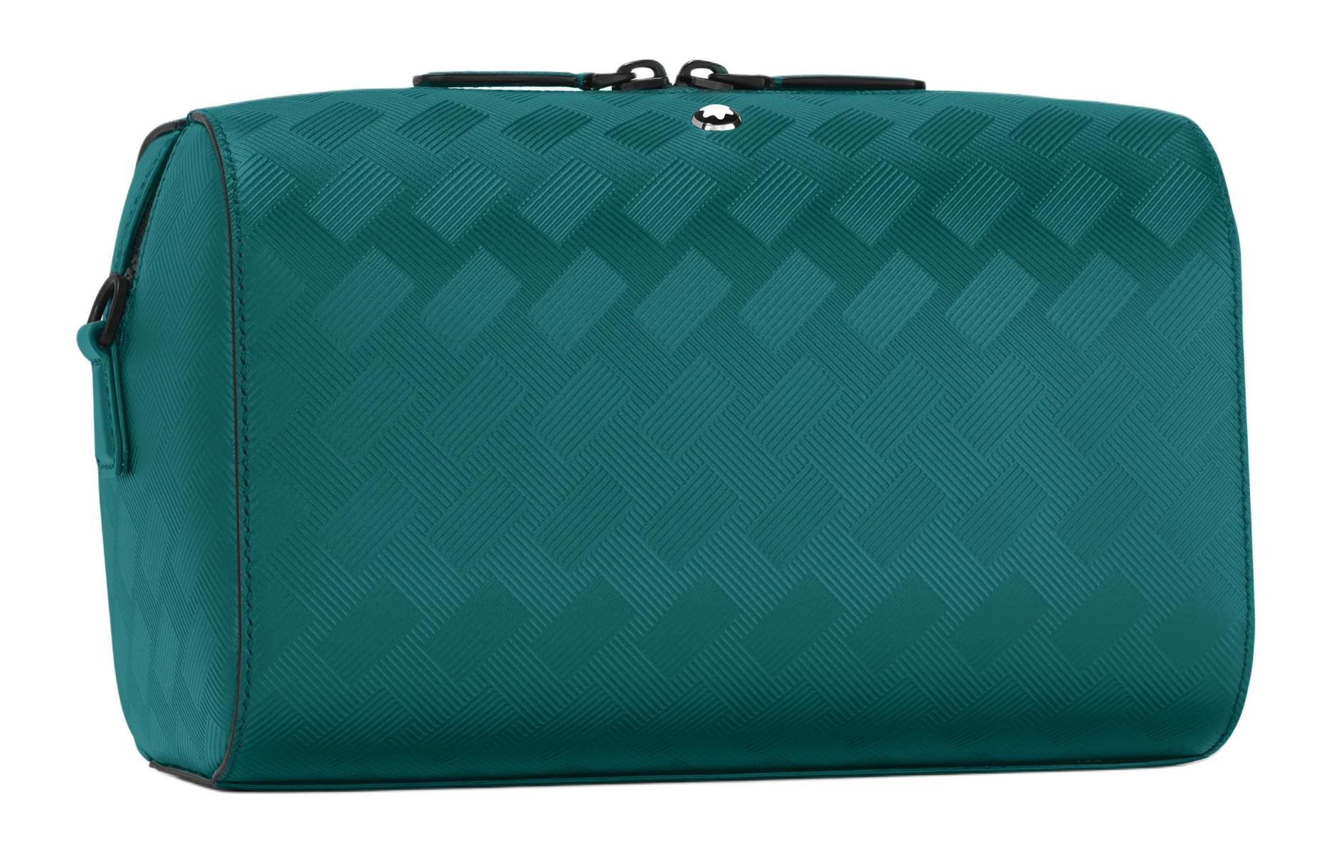 

MONTBLANC Кожаная сумка-почтовый ящик клатч косметичка через плечо кроссбоди мужская бирюзово-синяя