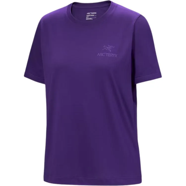 KRAGG Футболка женская с круглым вырезом тонкая прямая посадка Arcteryx, rock gap фиолетовый/azalea