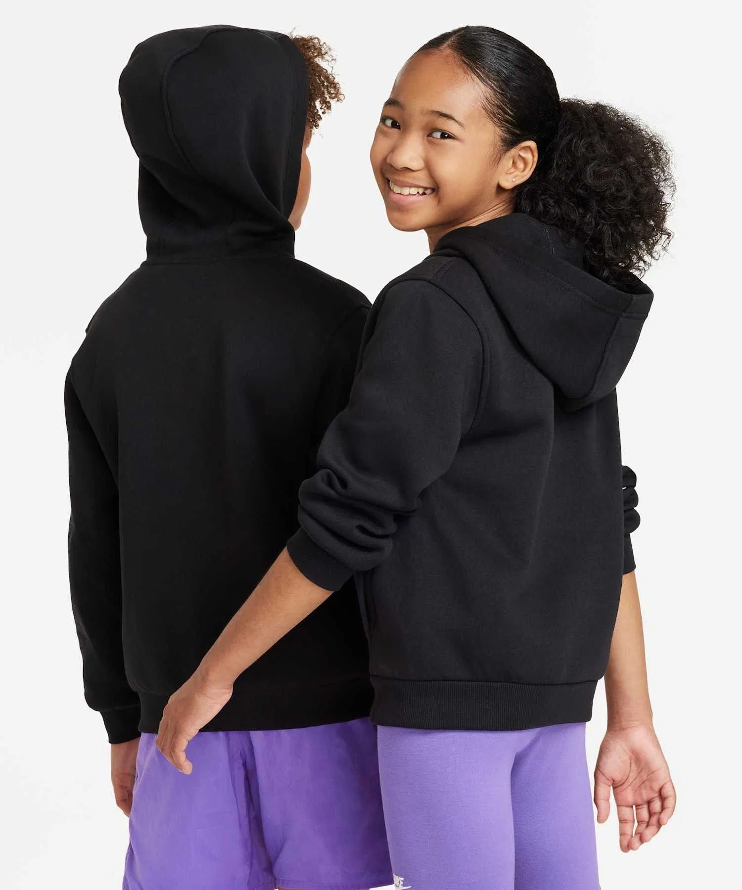Детская флисовая толстовка Nike Sportswear Club на молнии / Детская флисовая толстовка Nike Sportswear Club на молнии FD3004-010, черная — фото 3