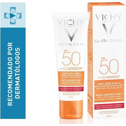 Vichy Idéal Soleil Антивозрастной солнцезащитный крем Spf50 50 мл — фото 2
