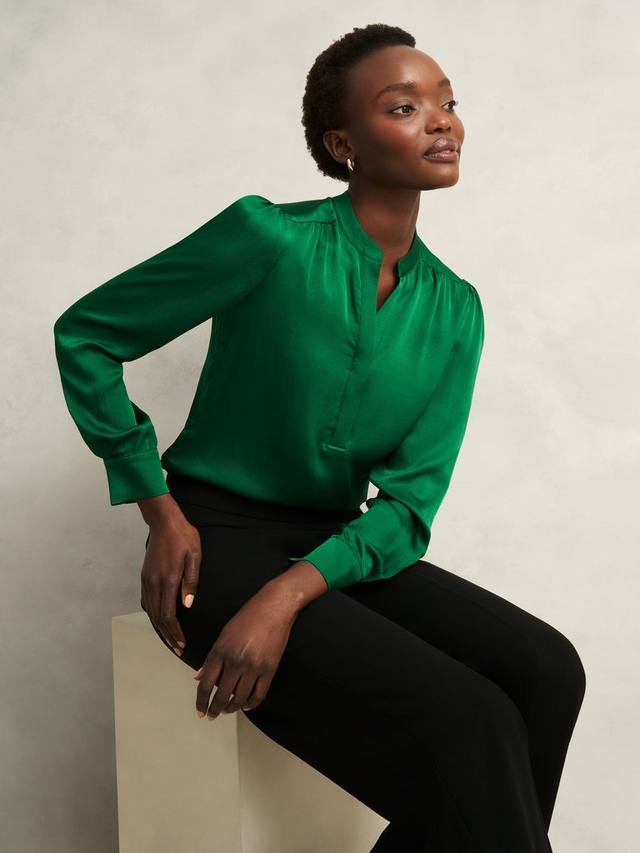 

Нефритовый топ с длинным рукавом Hobbs, цвет Verdant Green