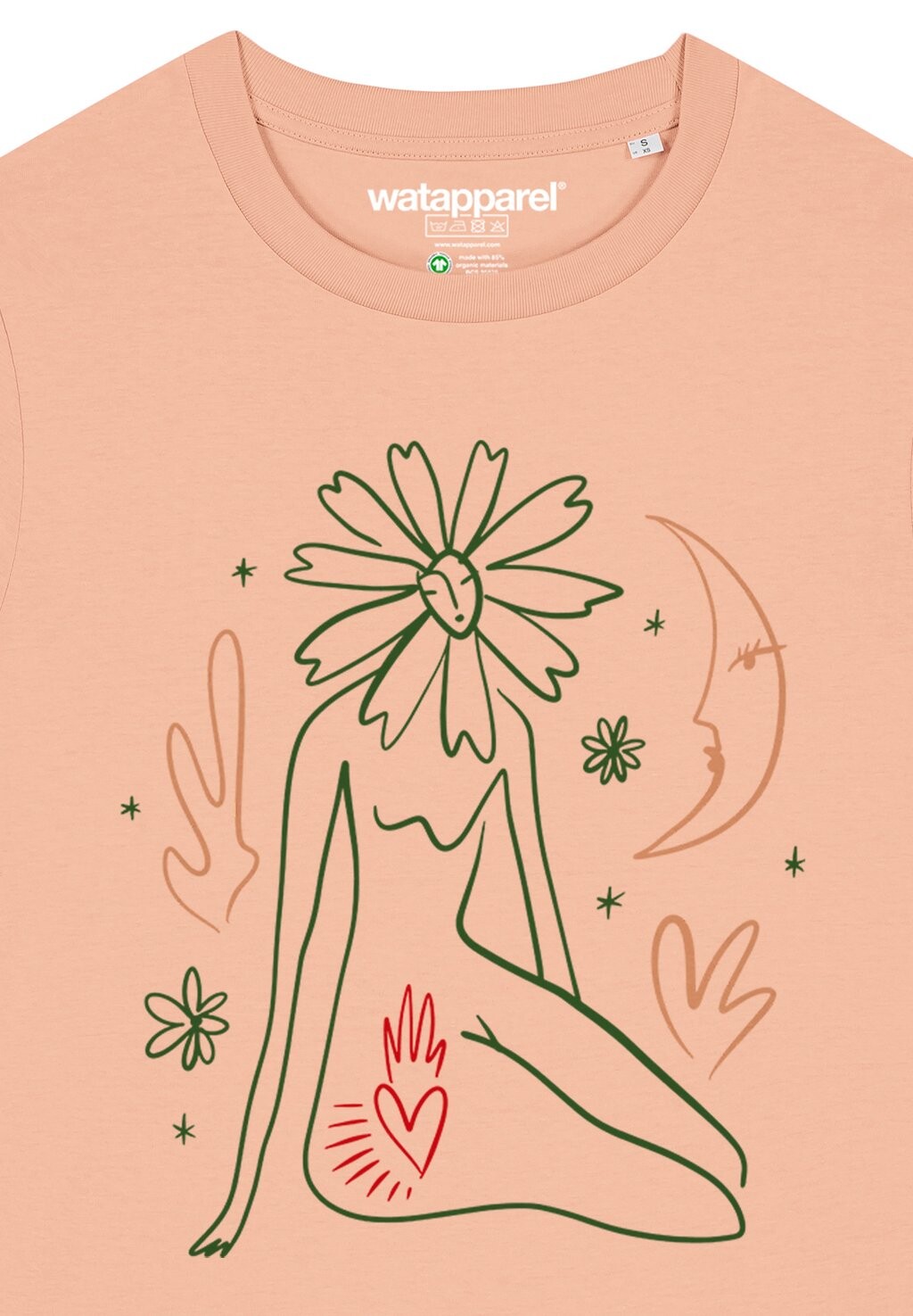 

Футболка с принтом LOVE AND FLEX watapparel, коралловый
