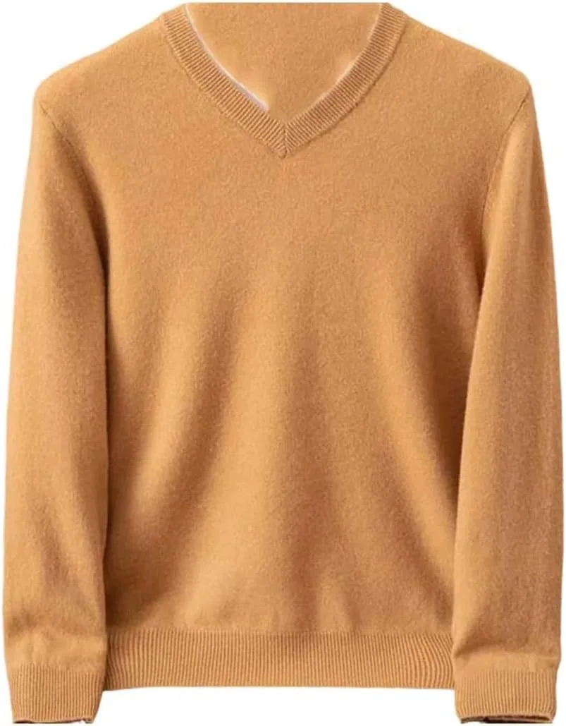 

Мужской профессиональный вязаный свитер с V-образным вырезом и длинными рукавами