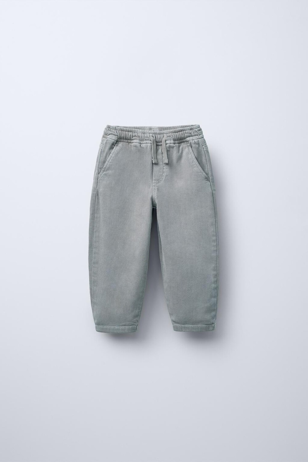 

Прямые брюки из суперэластичной твиловой ткани ZARA, синий