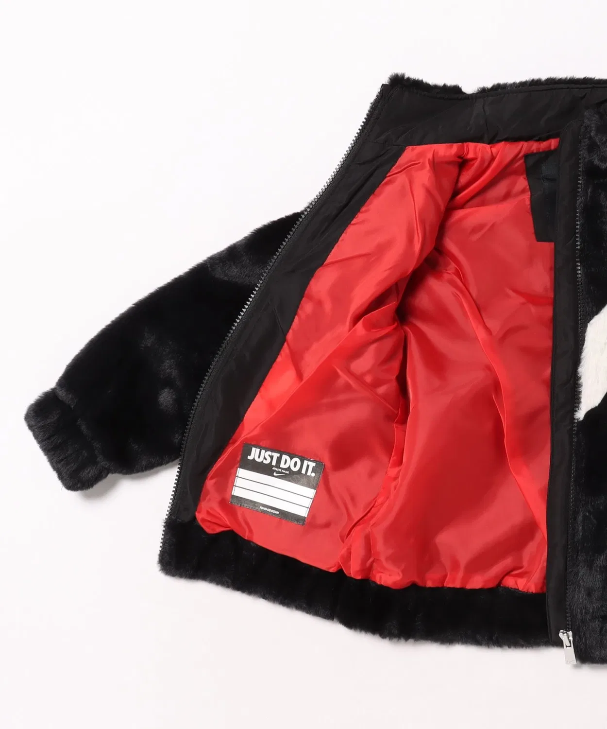 Куртка Nike BIG SWOOSH FAUX FUR JACKET, флис, белый — фото 4