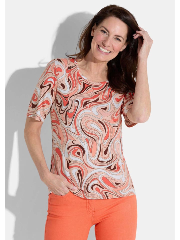 

Рубашка персикового / оранжевого / коричневого цвета / с узором GOLDNER