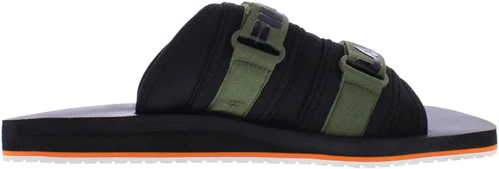 Мужские слайдеры Fila Utility, черный/зеленый/оранжевый — фото 2
