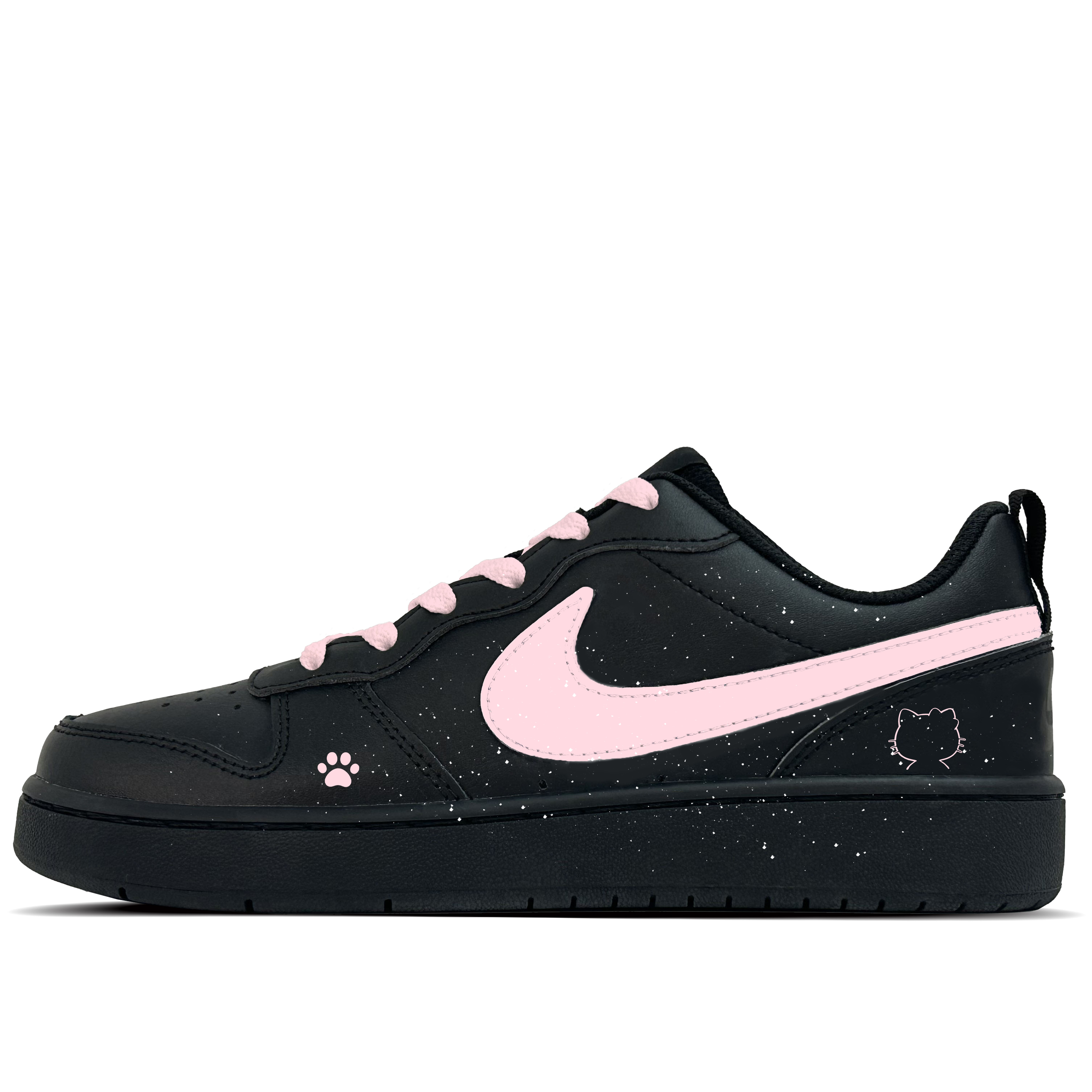

Nike Court Borough Meowth устойчивые к истиранию низкие детские скейтерские кроссовки Pink Unisex