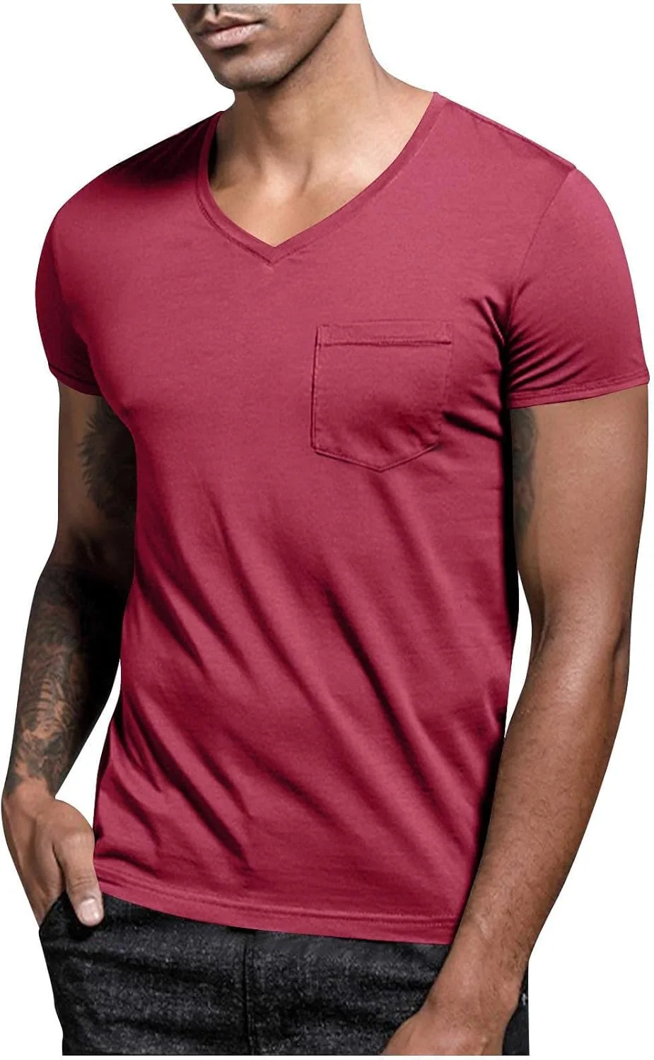 

Мужская летняя футболка с V-образным вырезом Slim Fit