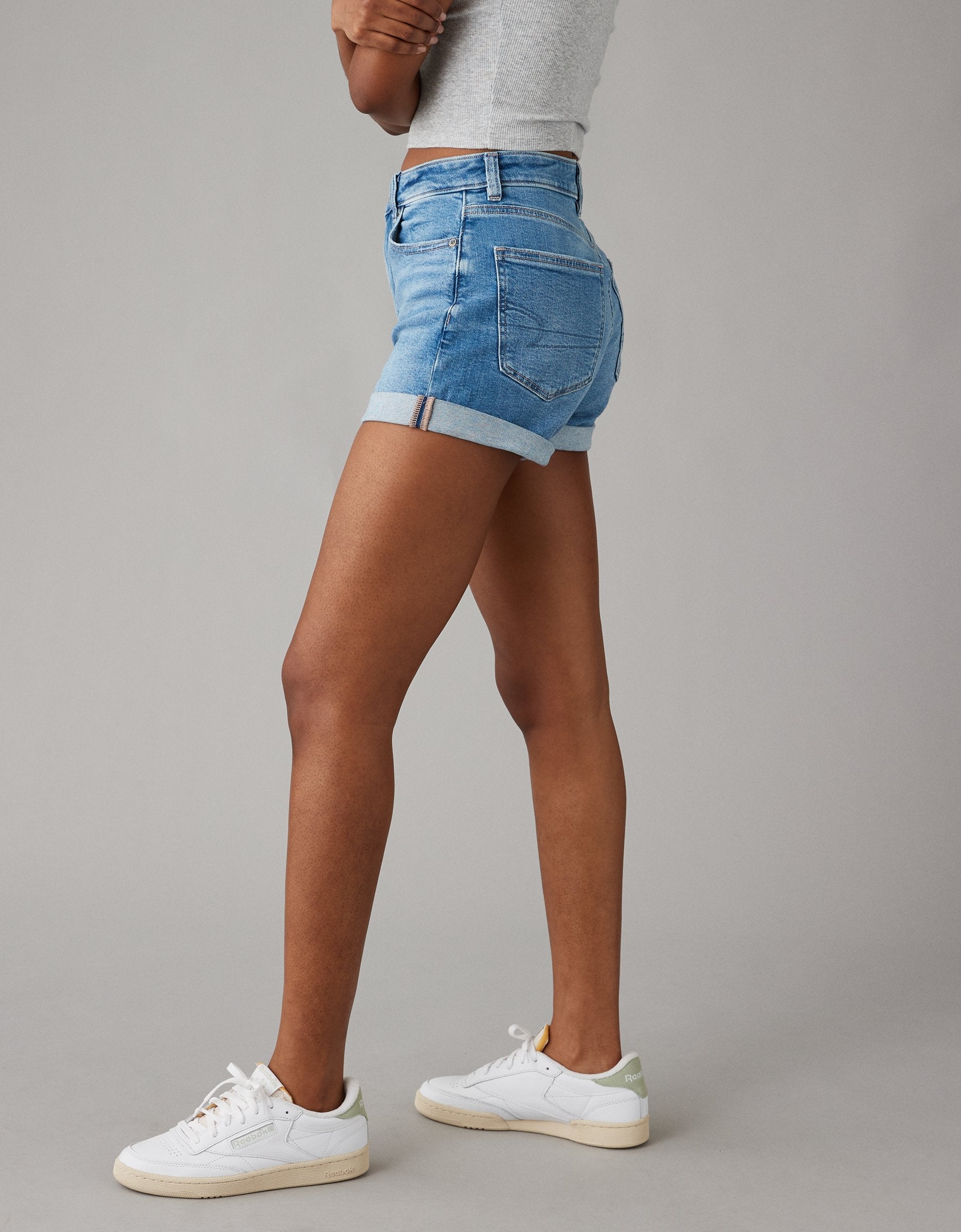 

Шорты женские American Eagle Outfitters, цвет medium tinted indigo