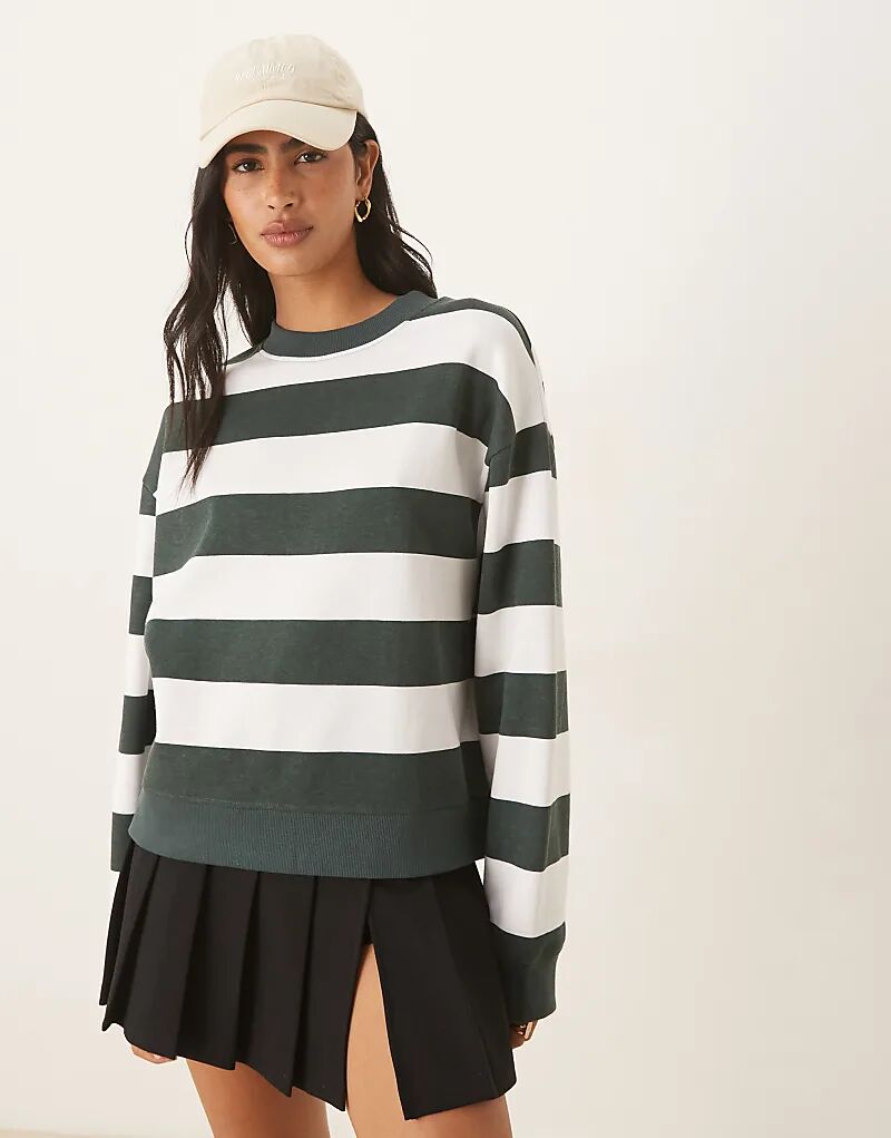 

Толстовка ASOS DESIGN с широкой зелено-белой полосой
