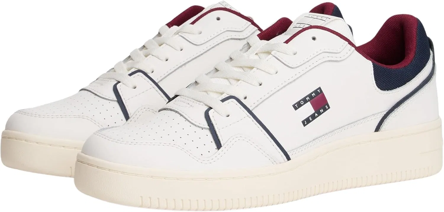 Кроссовки Tommy Jeans Herren Cupsole Sneaker Retro Basket Low Top, Blue Rwb — фото 4