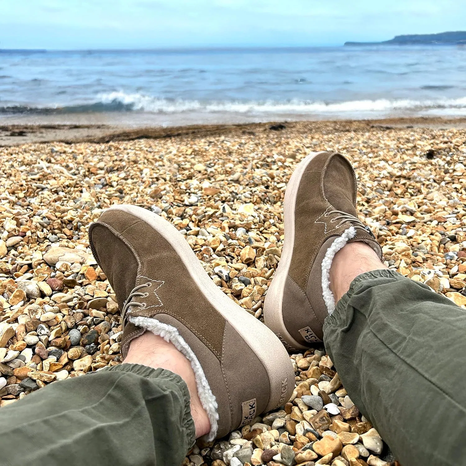 Kickback Haven - Лоферы Herren - Moc Style Schuhe - Leder und Wildleder Obermaterial - Elastische Schnürsenkel - Leder gefütterte Innensohlen, Woolie Khaki — фото 2