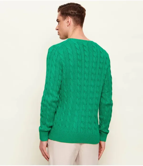 Свитер regular fit Polo Ralph Lauren, зеленый — фото 3