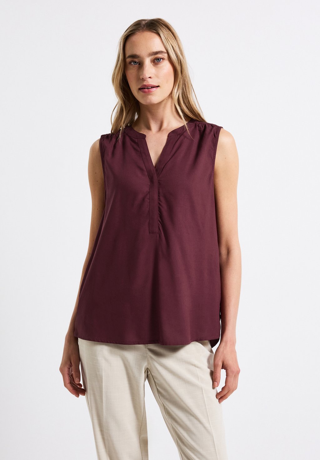 

Топ SPLIT NECK - Blouse Street One, темно-красный