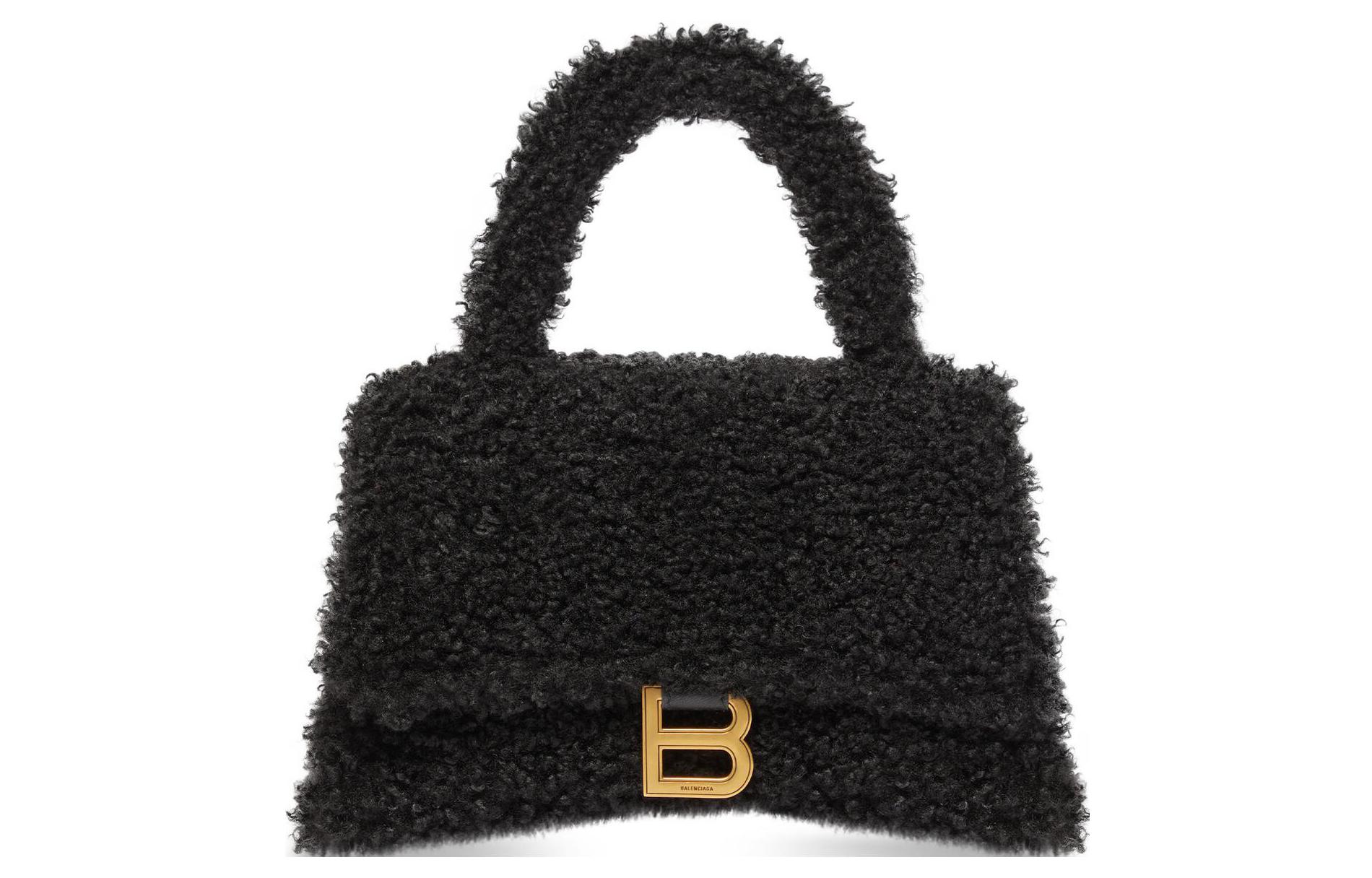 

Balenciaga Часовая овчинная наплечная сумка кроссбоди клатч унисекс черный
