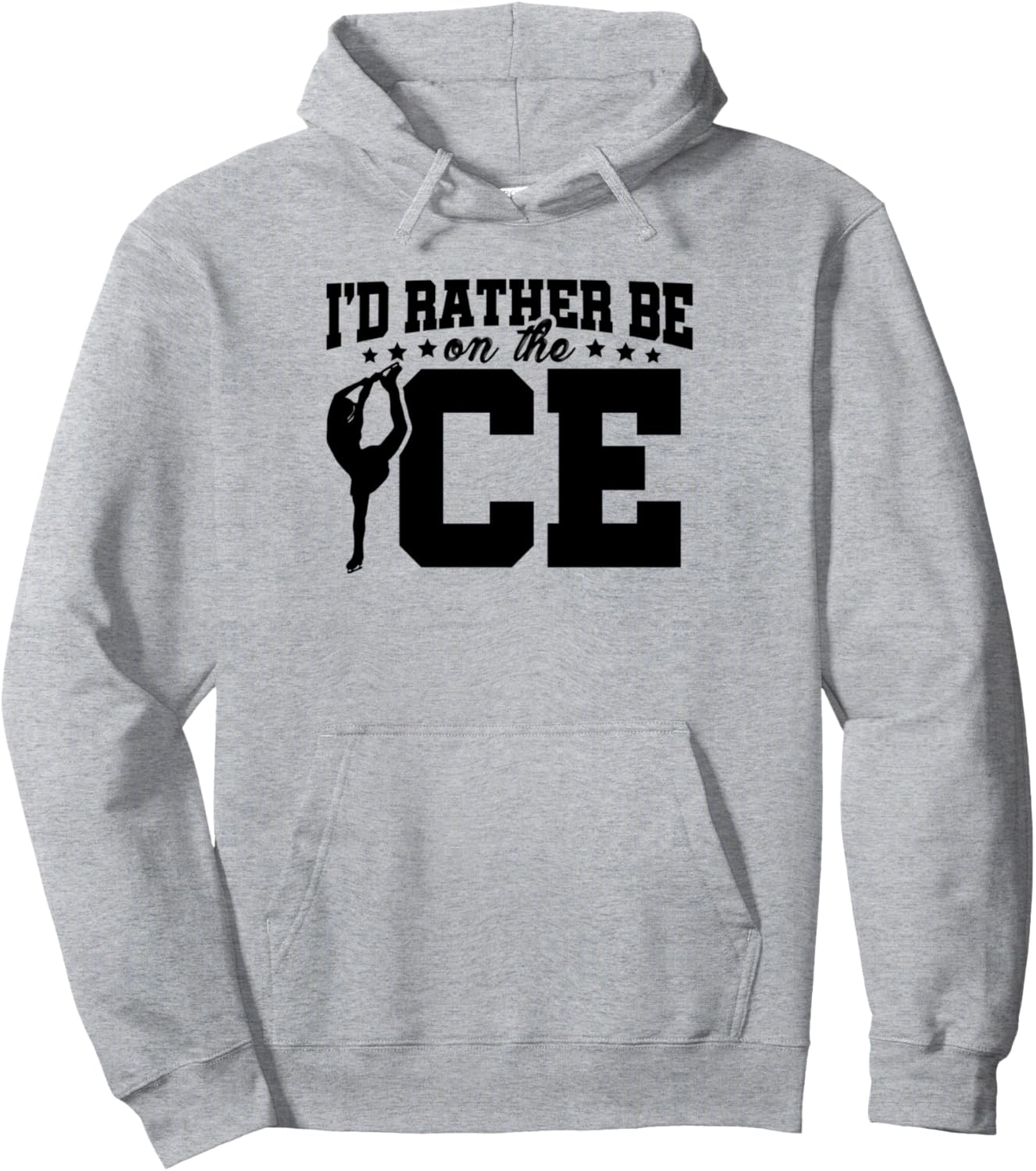 

Худи с надписью «Я бы предпочел быть на льду» (I’d Rather Be On The Ice Skating Figure Skating Hoodie) Ice Skating Gift Idea Ice Skater Figure Skating, серый
