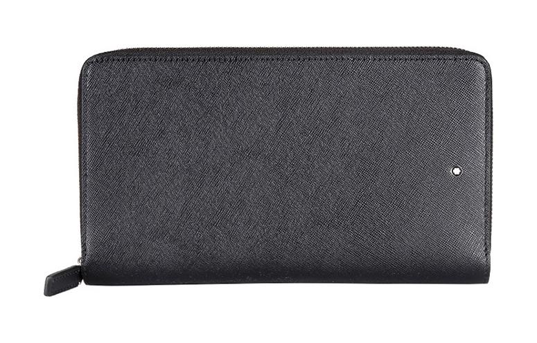 

MONTBLANC Кожаный длинный клатч кошелек мужской черный