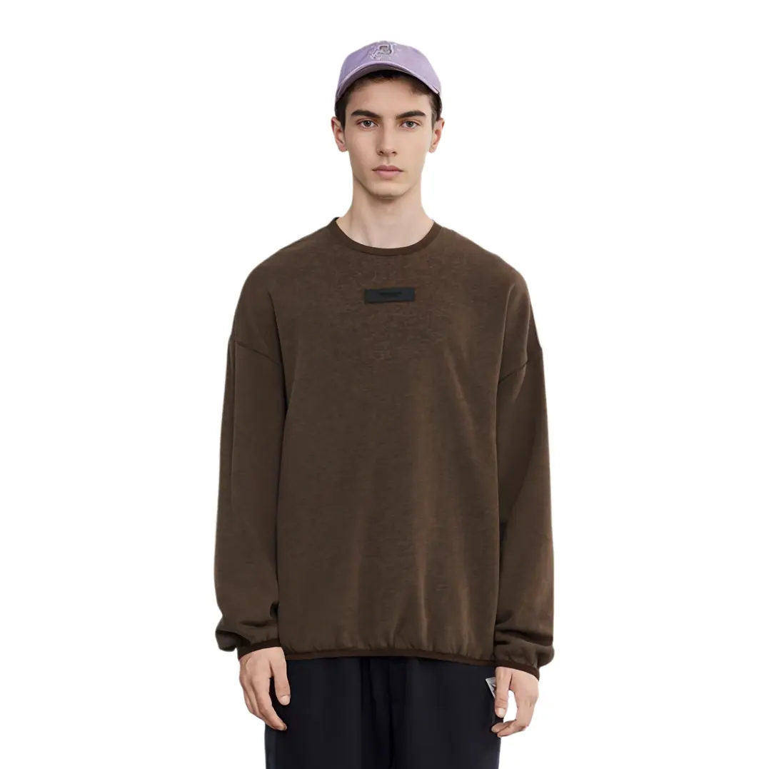 Футболка с длинным рукавом Fear Of God Essentials, вязаный узор Хизер Вуд — фото 4