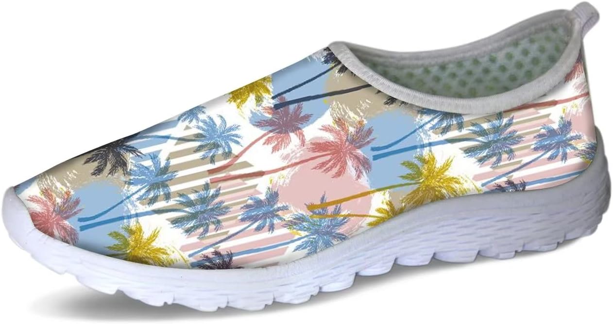 

Мужские кроссовки Forchrinse Green Palm Leaves, легкие, без шнурков, дышащие, для работы, спортзала и путешествий, Colorful Palm Tree