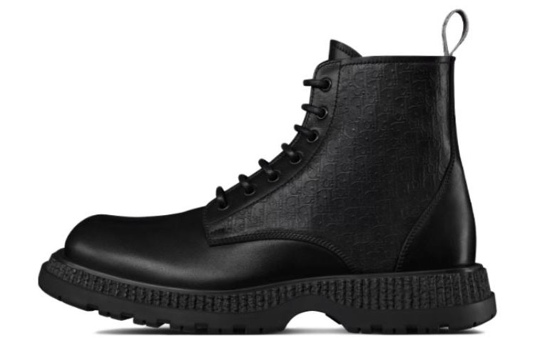 

DIOR Ботильоны Buffalo Lace Up Ankle Boots с косым тиснением, черные