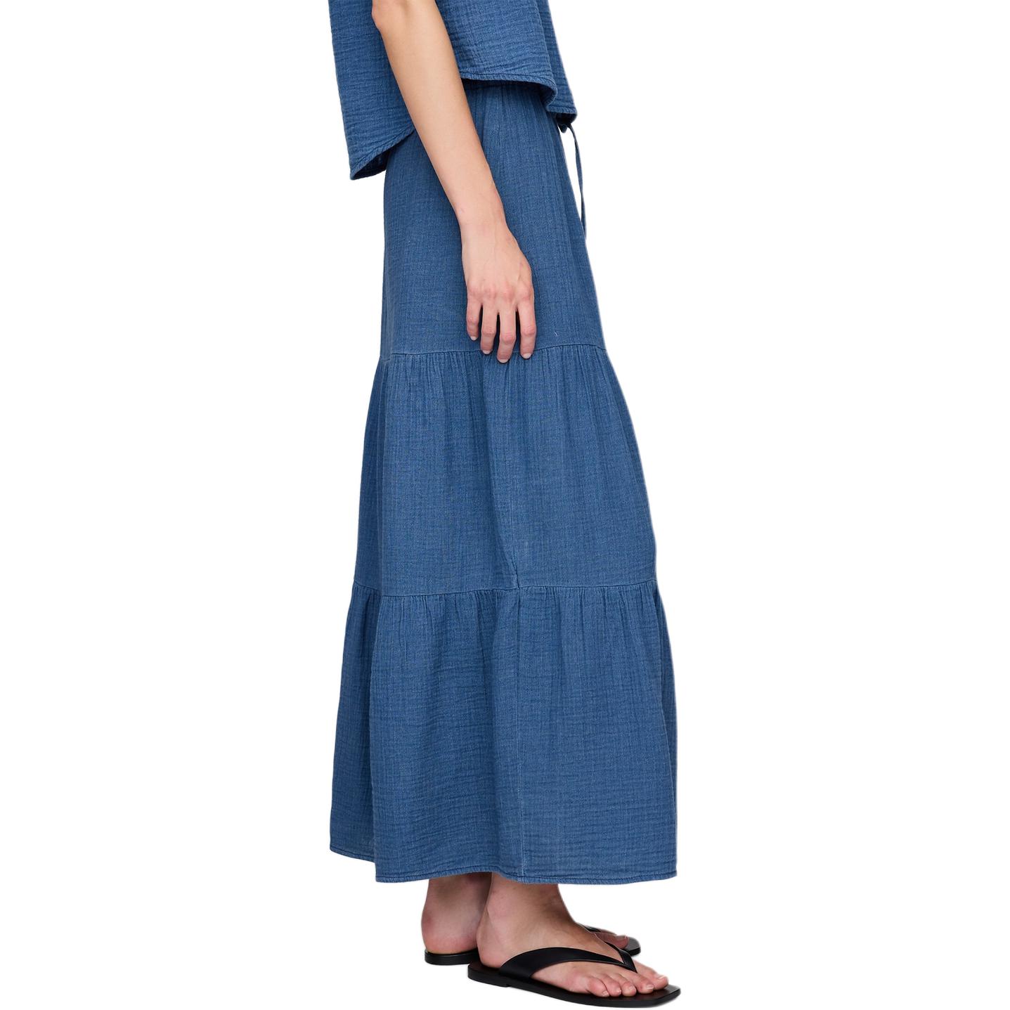 GAP Джинсовая длинная юбка SS25 женская blue — фото 4