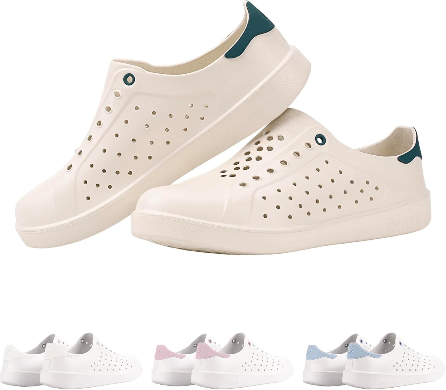 

Легкие водонепроницаемые слипоны EVA для мужчин и женщин, удобная унисекс модель, прочные, противоскользящие, для активного отдыха на открытом воздухе People Footwear, белый/зеленый