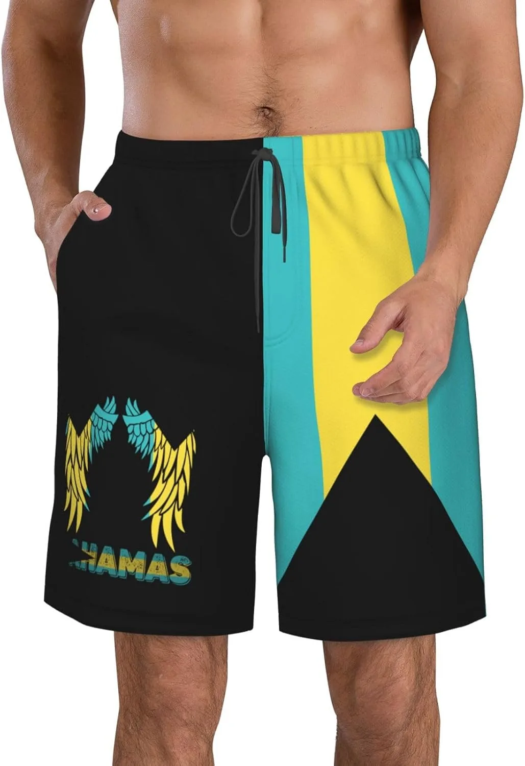Мужские плавки Wing Bahamas с изображением багамского флага Generic, белый — фото 2