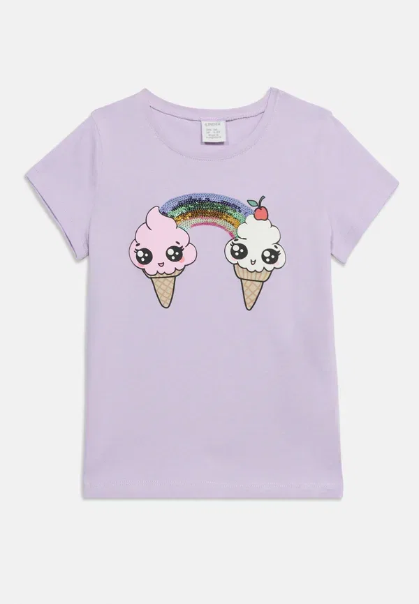 Футболка Lindex Icecream placement print print, светло-сиреневый — фото 3