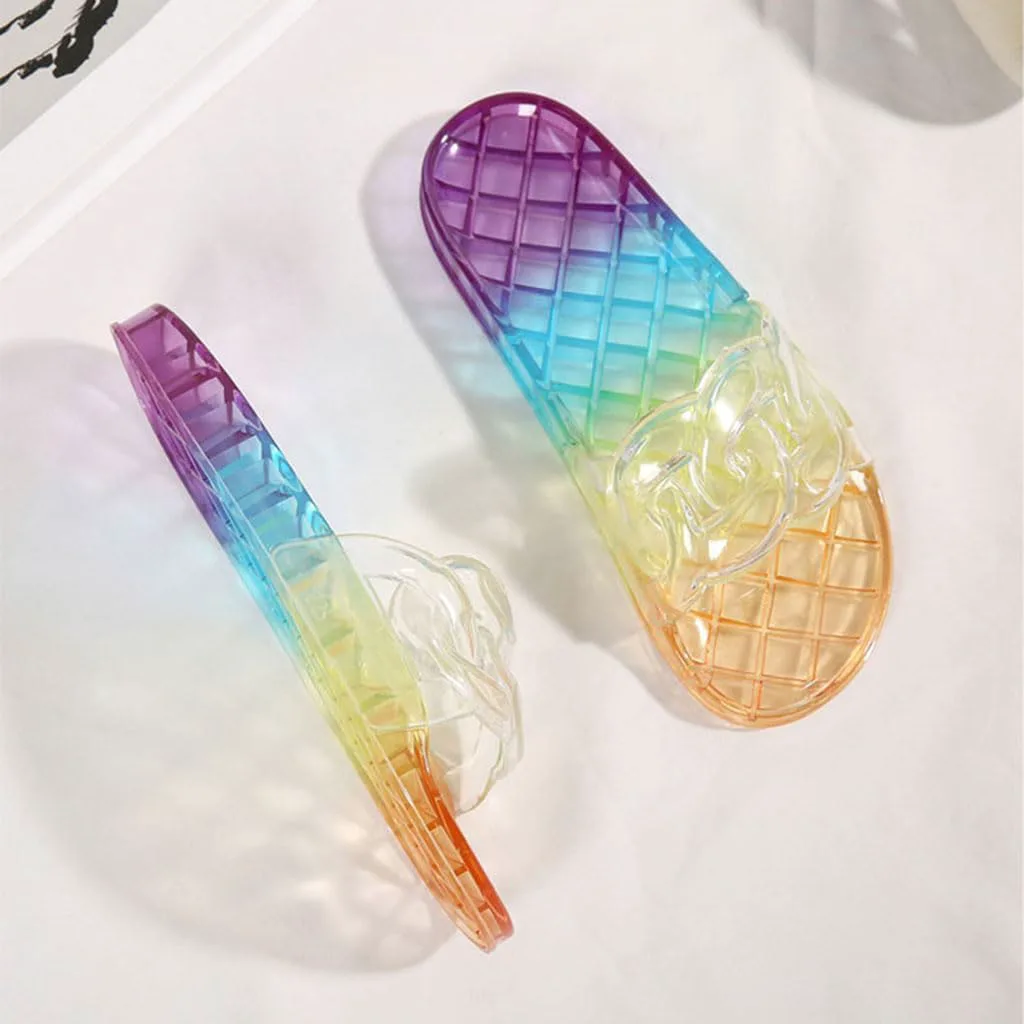 Summer Bathroom Shower Home Couple Crystal Slippers, Transparent Indoor Men's and Women's Anti slip Thick Sole Plastic Slippers Comfortable Walking Сандалии BYDZKJ — фото 2