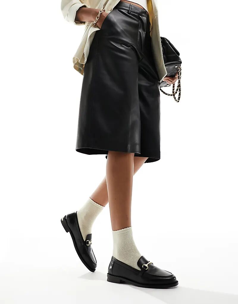 Лоферы Walk London Rhea Trim из черной кожи — фото 4