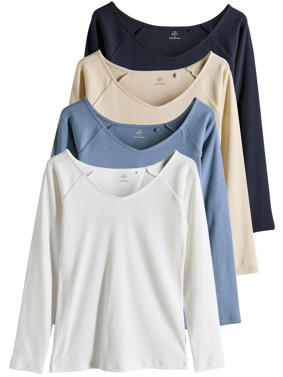 

Рубашка The Set, бежевый/синий/темно-синий/белый