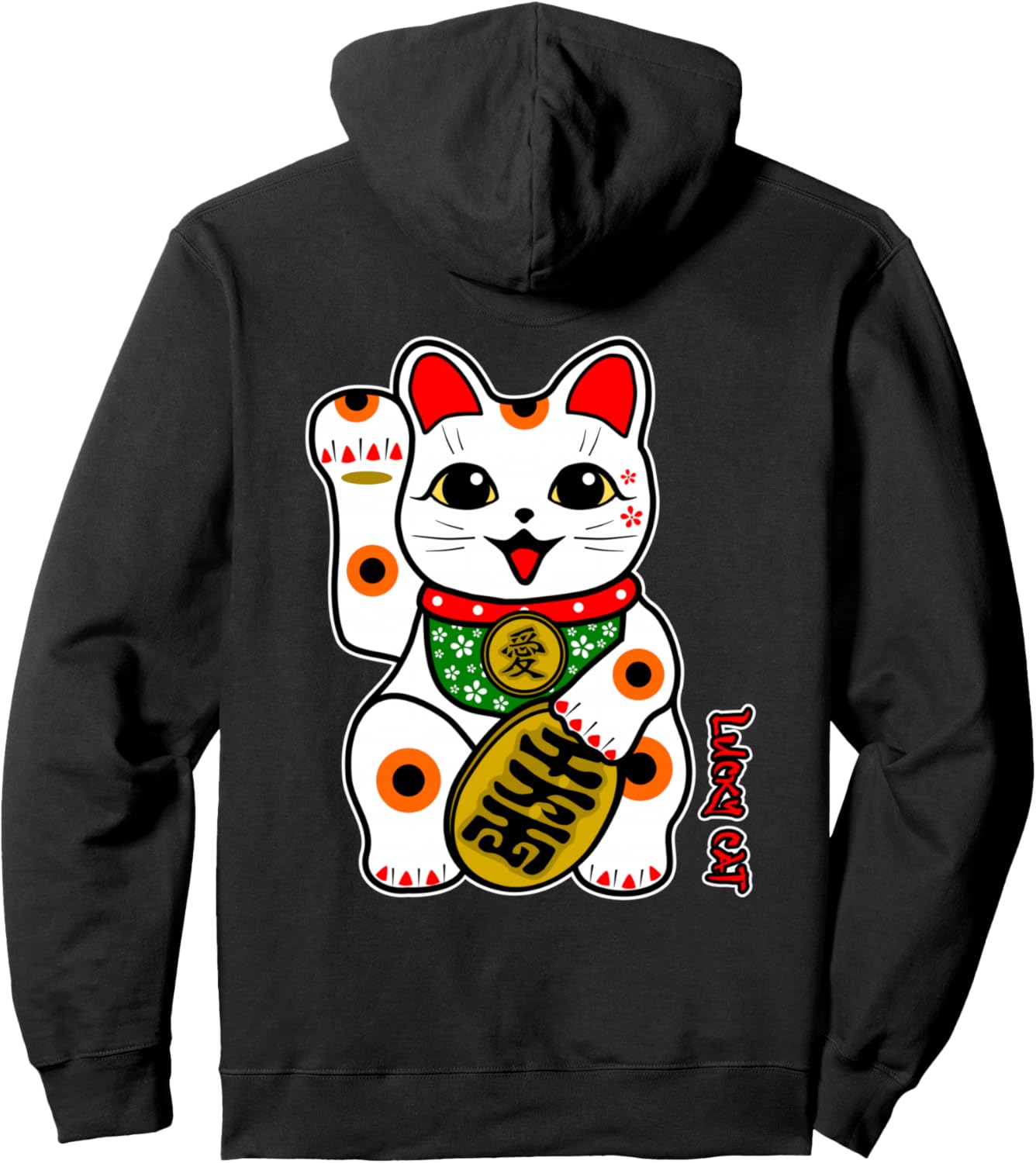 

Милая толстовка с изображением счастливого белого трехцветного кота Манеки и его правой лапы Lucky Cat Maneki-Neko Prosperity Gifts