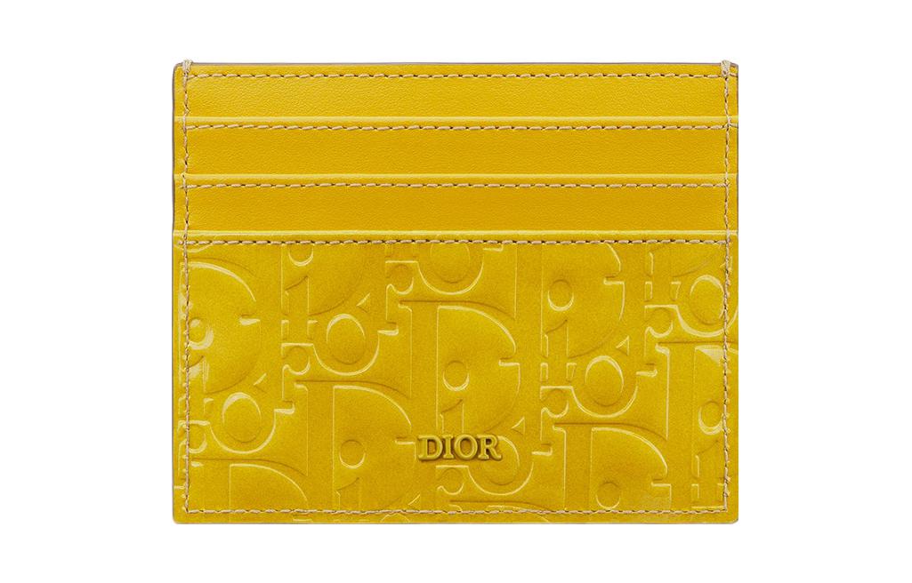 

DIOR Кожаный картхолдер мужской желтый
