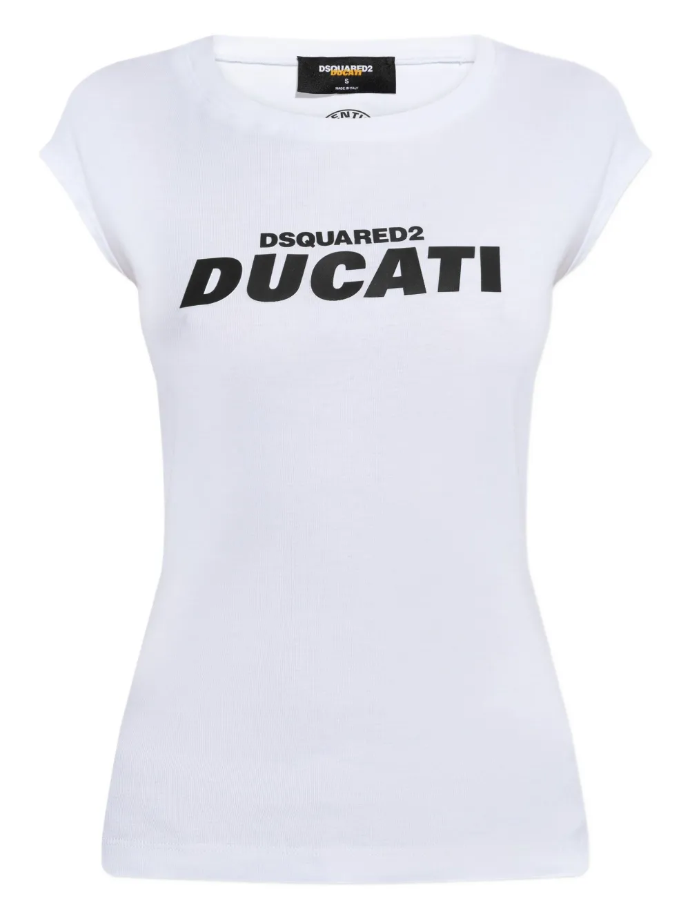 

Футболка с рукавами кап из коллаборации с Ducati Dsquared2, белый