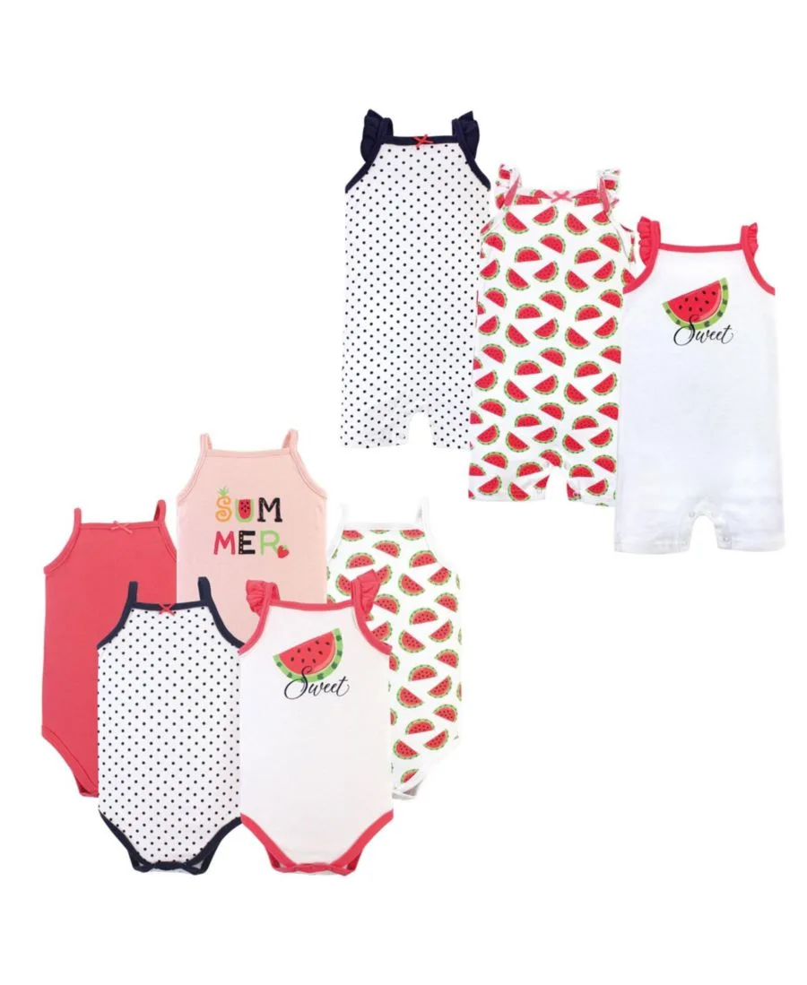 Хлопковые боди и комбинезоны, 8 предметов Hudson Baby, Watermelon