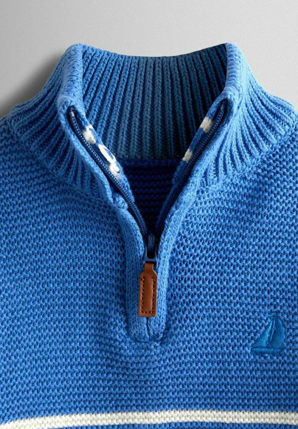 Джемпер в полоску с половинной молнией, стандартного кроя. Jojo Maman Bébé, Blue/Cream Stripe — фото 3