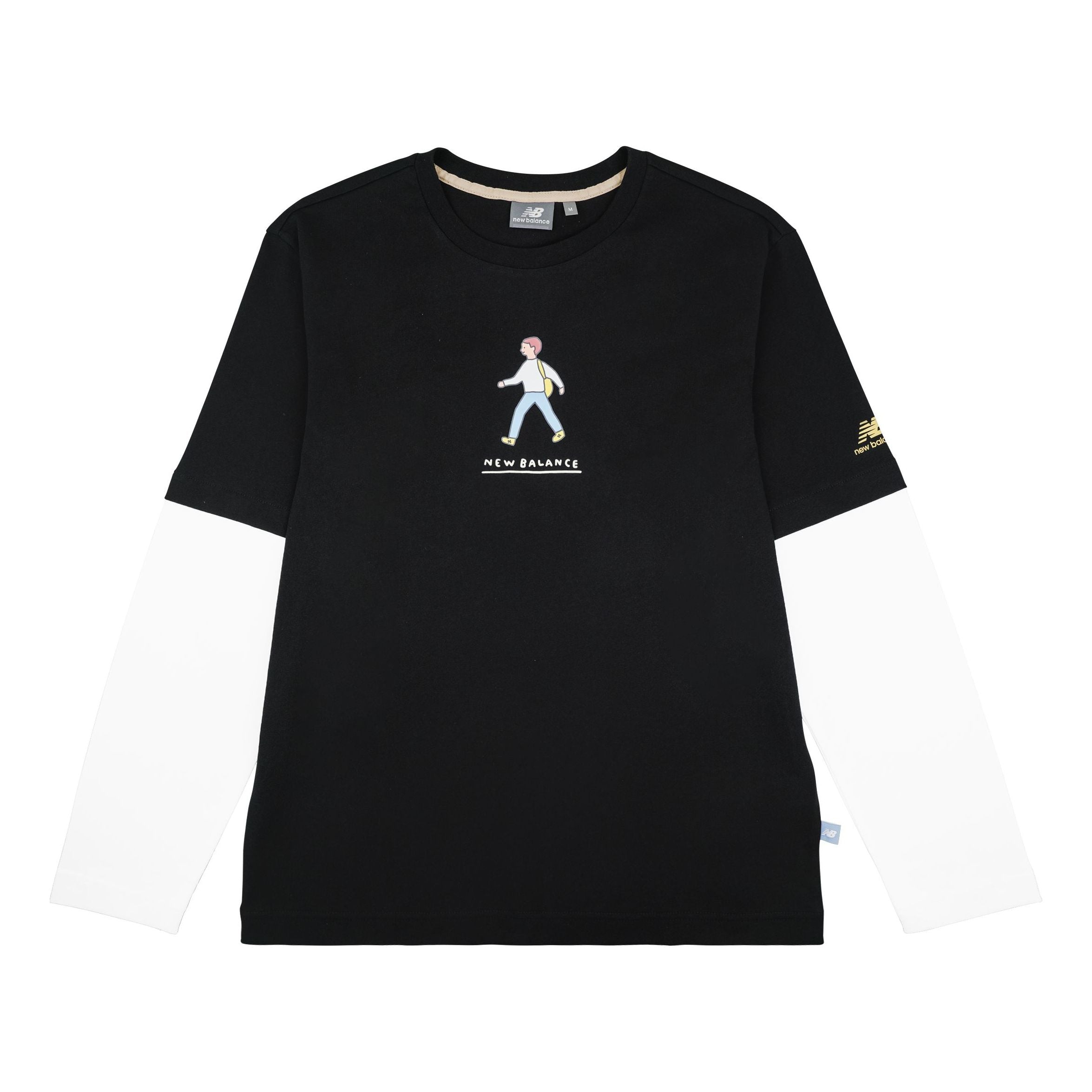 

Футболка New Balance x Zero Per Zero Colorblock Long Sleeve Tee 'Black White' NDA47013-BK, черный