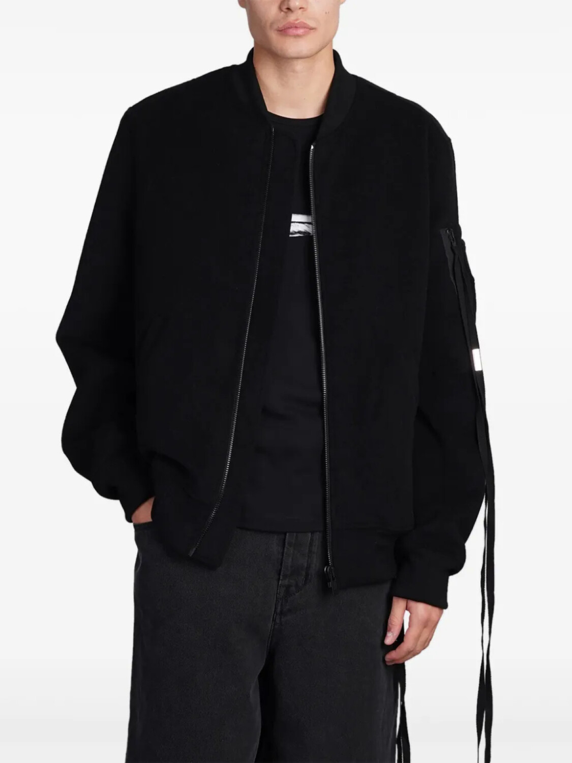 

Бомбер из шерсти и кашемира Ann Demeulemeester, черный