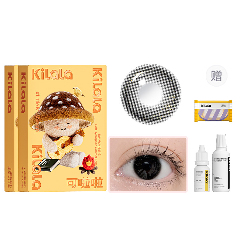 

Набор контактных линз Little Mushroom Collection на полгода, 1 пара*2 в двойной упаковке + раствор для ухода + глазные капли Kilala