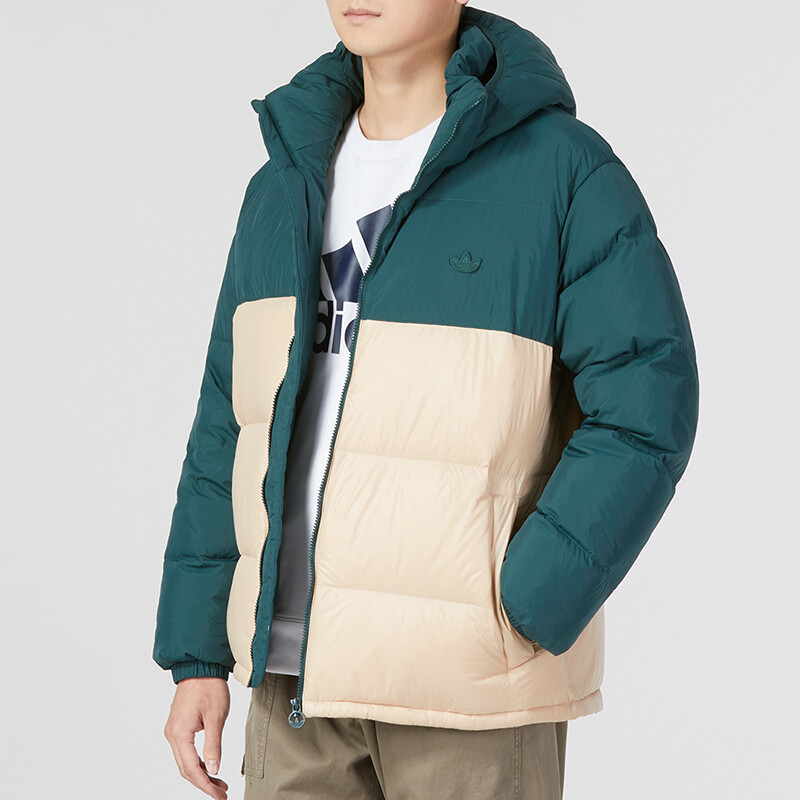 Пуховик Adidas Originals Regen Hooded Puffer, зеленый — фото 4
