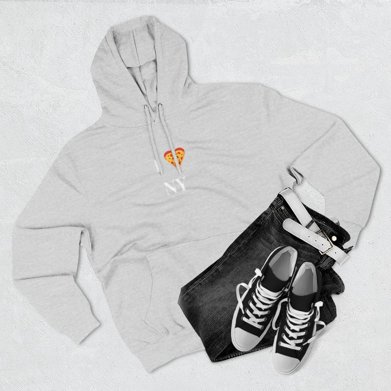Толстовка I Pizza NY Hoodie - уютная флисовая толстовка для гурманов GENERIC, серый — фото 3