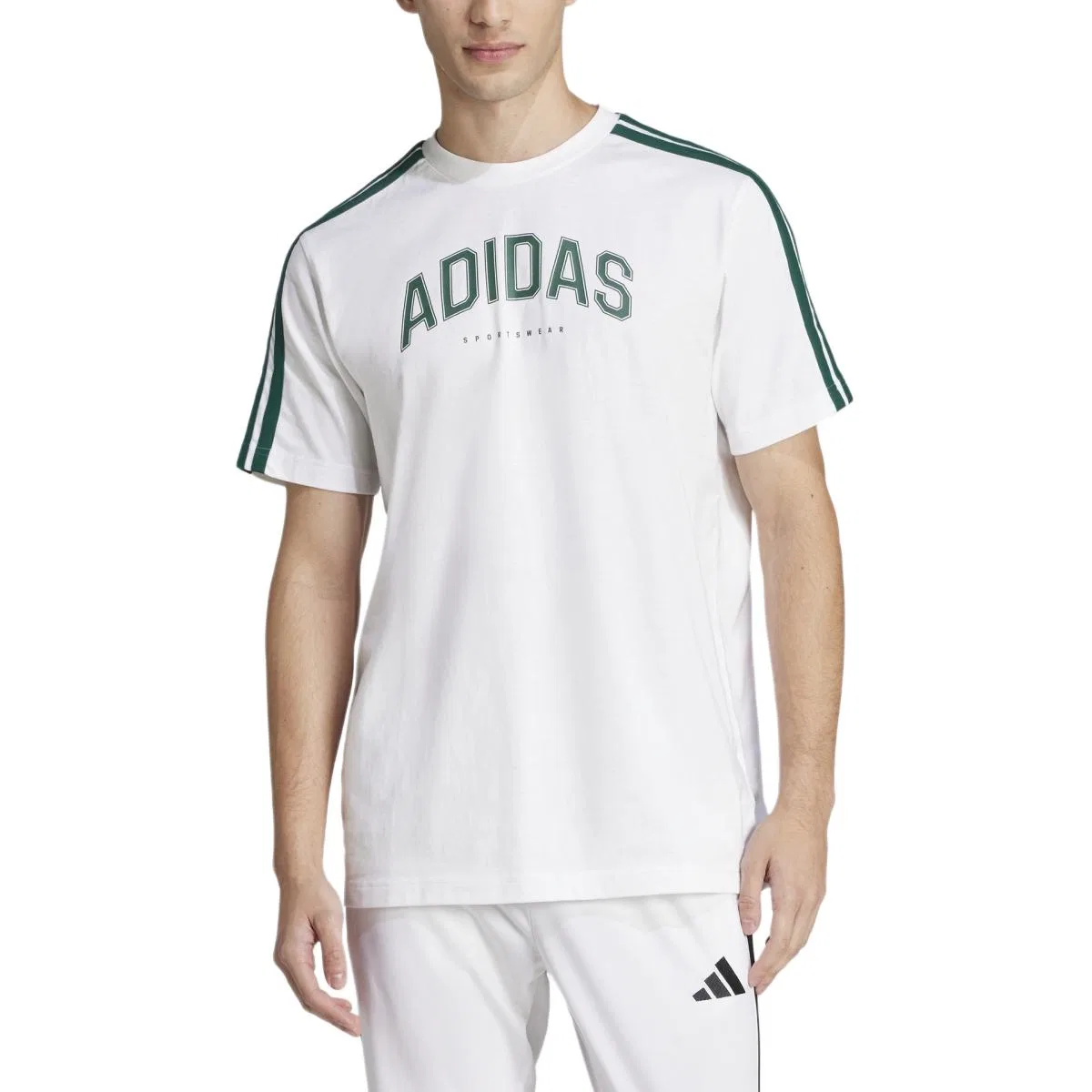 Футболка мужская белая crew neck Adidas, White — фото 2
