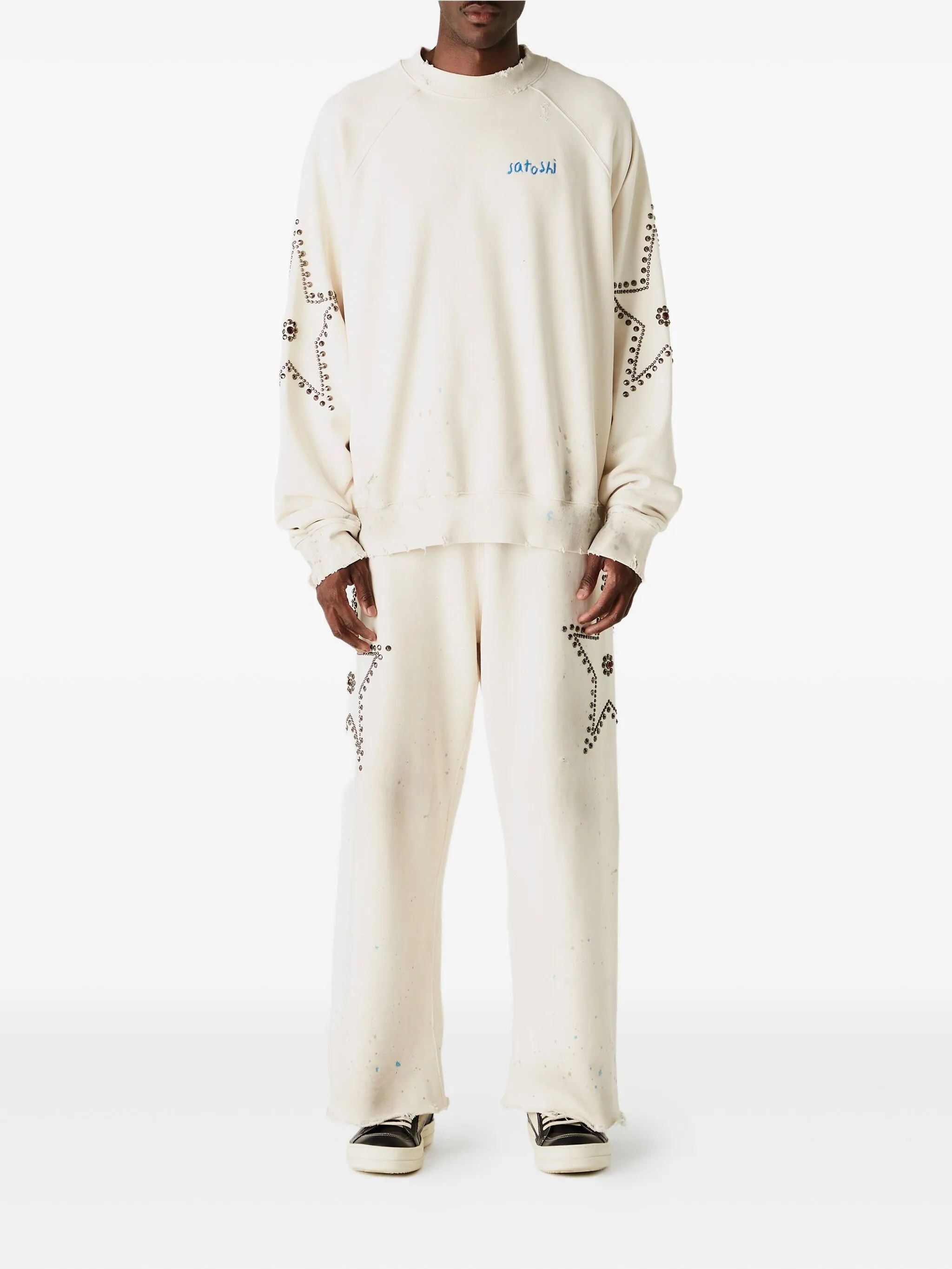 

Толстовка с заклепками Satoshi Nakamoto, белый