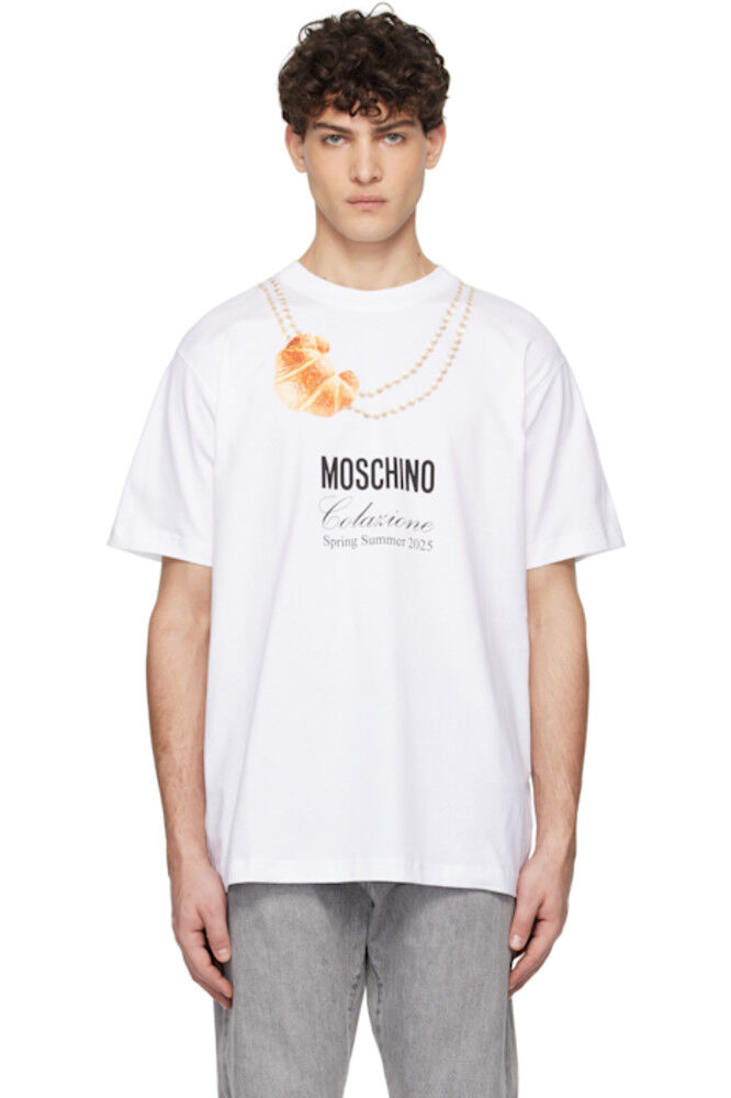 

Белая футболка для завтрака «Moschino»