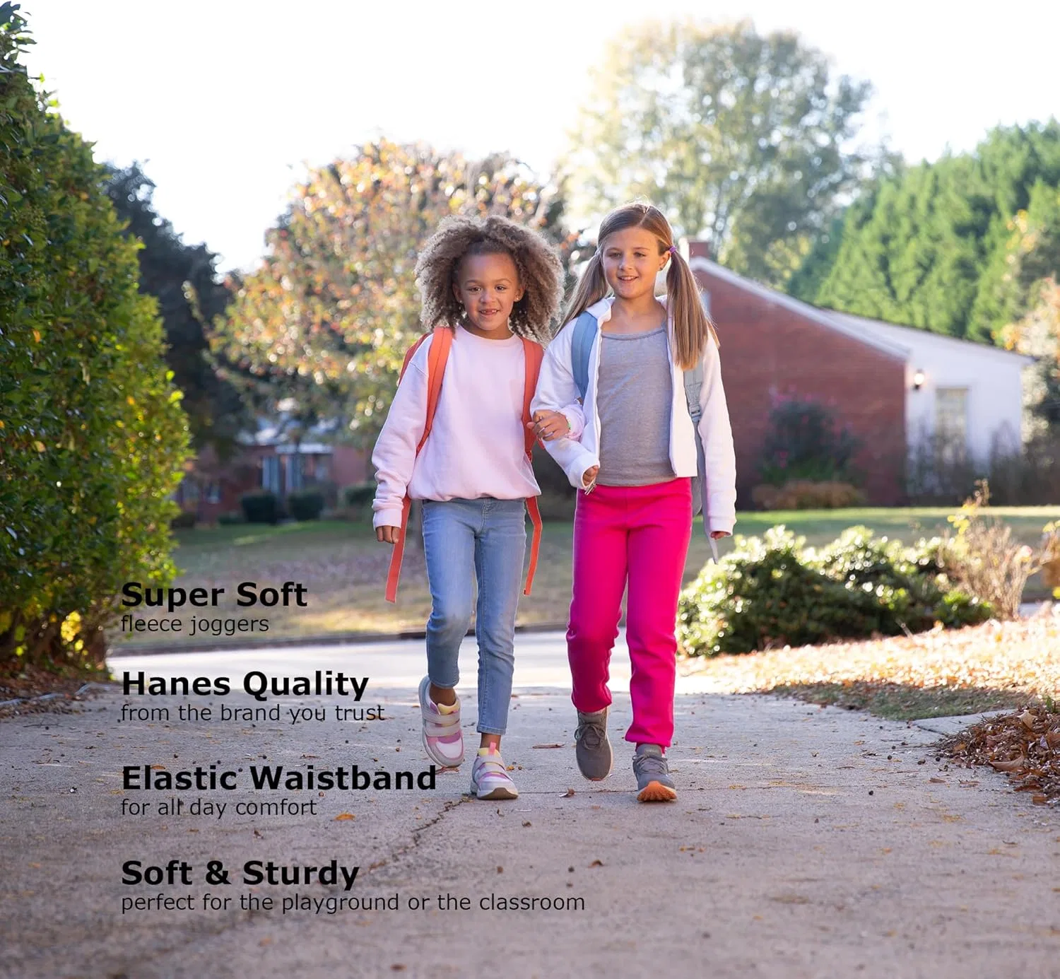Детские спортивные брюки Hanes ComfortSoft EcoSmart, белый — фото 2