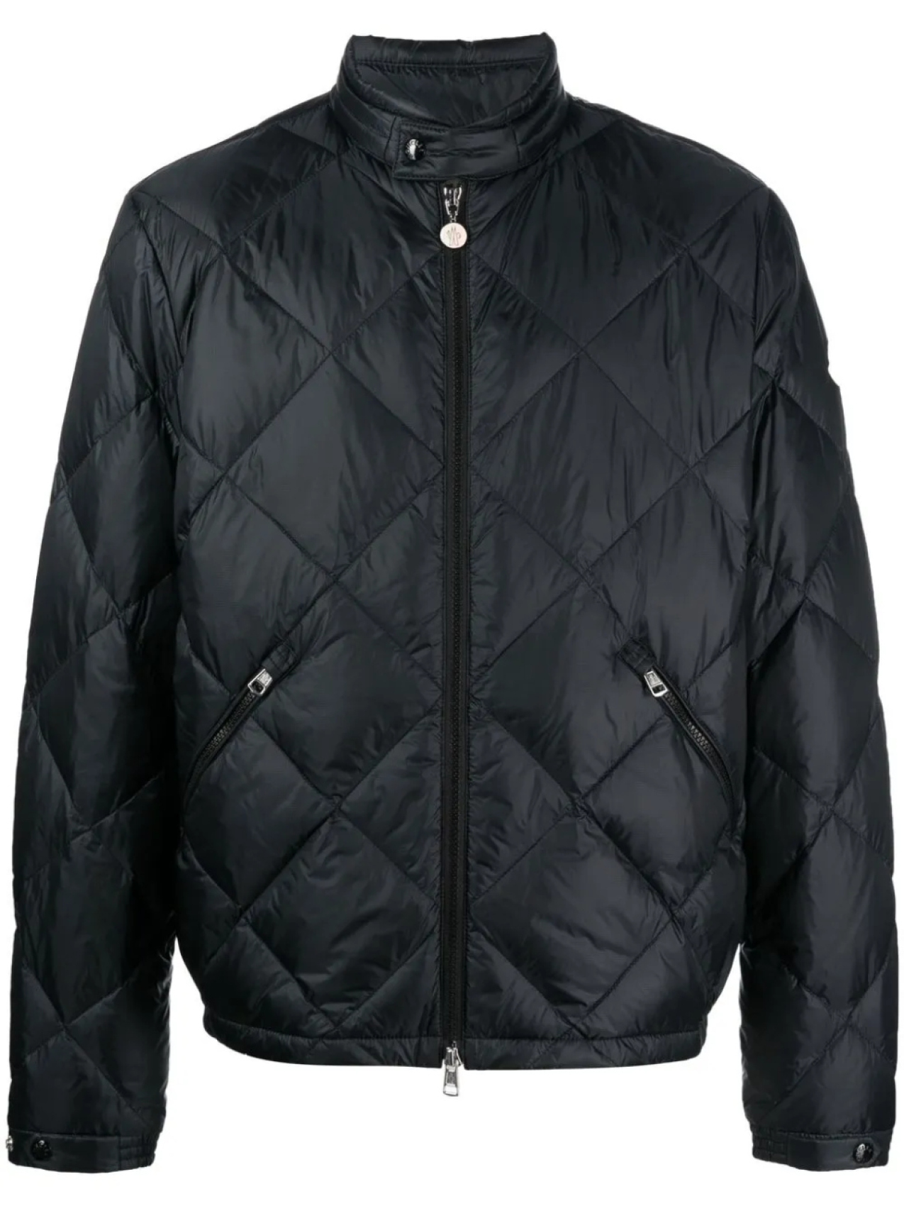 

Moncler стеганая куртка с нашивкой-логотипом, черный