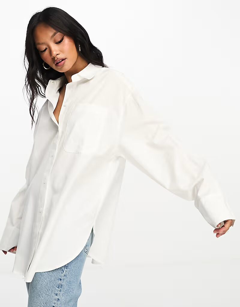 

Рубашка свободного кроя ASOS DESIGN белого цвета