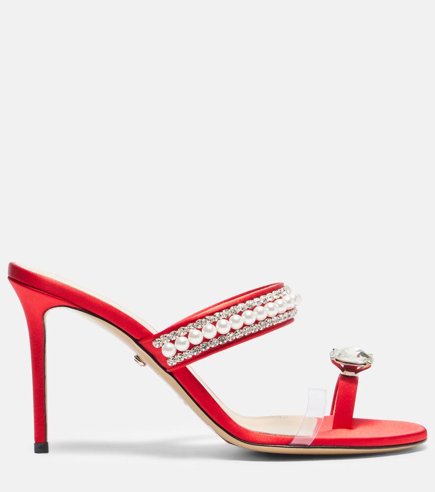 Туфли-мулесы Diamond Of Elizabeth с отделкой из сатина Mach & Mach, Red — фото 4