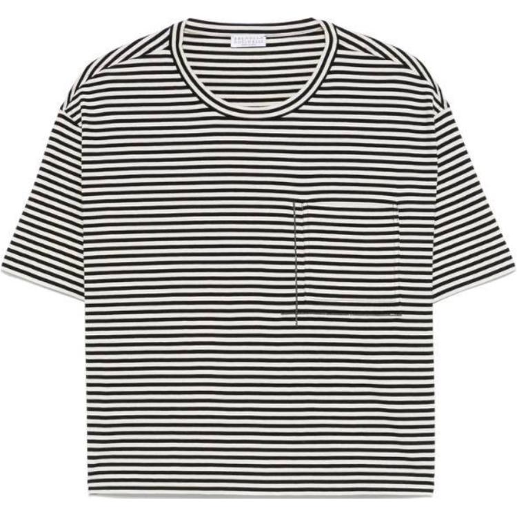 

Полосатая футболка Brunello Cucinelli, черный